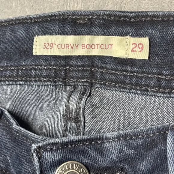 Levi's 529 Jeans Womens Size 29 Curvy Bootcut Stretch Blue Denim Mid Rise 29x29 - Picture 3 of 8